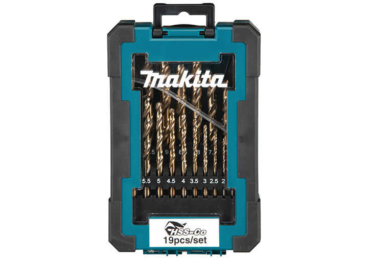 1-10mm Bộ mũi khoan inox / sắt HSS-CO 19 chi tiết Makita D-67561