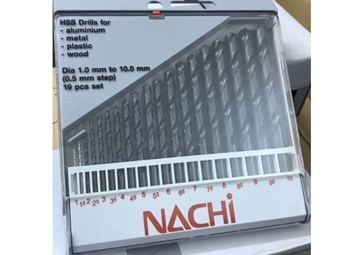 1-10mm Bộ mũi khoan thép gió Nachi 19 chi tiết 1-10mm Bộ mũi khoan thép gió Nachi 19 chi tiết