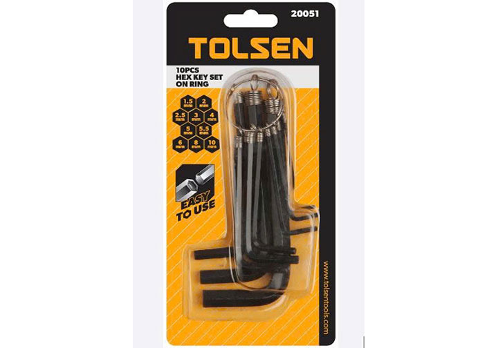 1.5-10mm Bộ lục giác đầu bằng 10 chi tiết Tolsen 20051 1.5-10mm Bộ lục giác đầu bằng 10 chi tiết Tolsen 20051