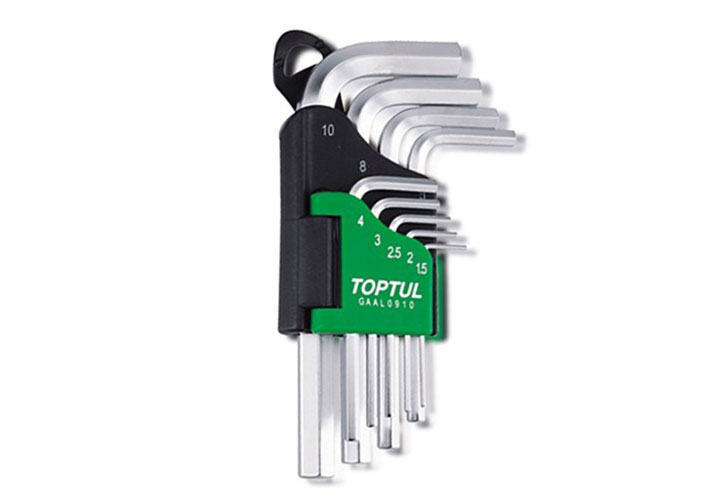 1.5-10mm Bộ lục giác đầu bằng ngắn 9 chi tiết Toptul GAAL0910 1.5-10mm Bộ lục giác đầu bằng ngắn 9 chi tiết Toptul GAAL0910