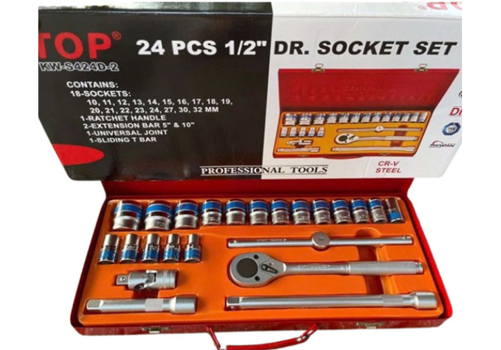 1/2" Bộ tuýp lục giác 10-32mm 24 chi tiết TOP KW-S424D-2