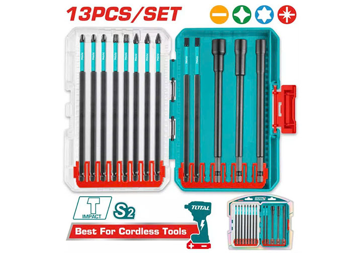 150mm Bộ mũi vít đóng 13 chi tiết Total TACSDL01306