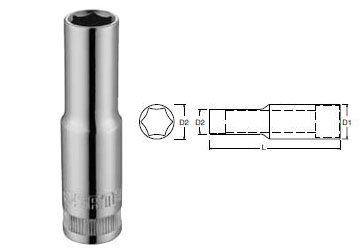 16mm Đầu tuýp 6 góc dài 3/8" Sata 12-409 (12409)