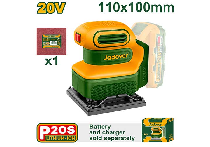 20V Máy chà nhám 110x100mm dùng pin (chỉ thân máy) Jadever JDRAP5010