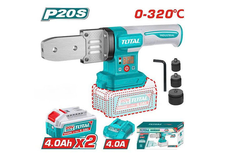 20V Máy hàn ống nhựa (20, 25, 32mm) dùng pin Total TWTLI20182