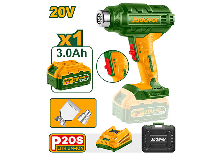 20V Máy thổi hơi nóng dùng pin Jadever JDKH1B01