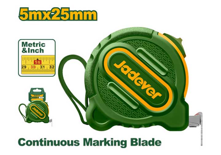 5mx25mm Thước cuộn thép hệ inch và mét Jadever JDMT1230 5mx25mm Thước cuộn thép hệ inch và mét Jadever JDMT1230