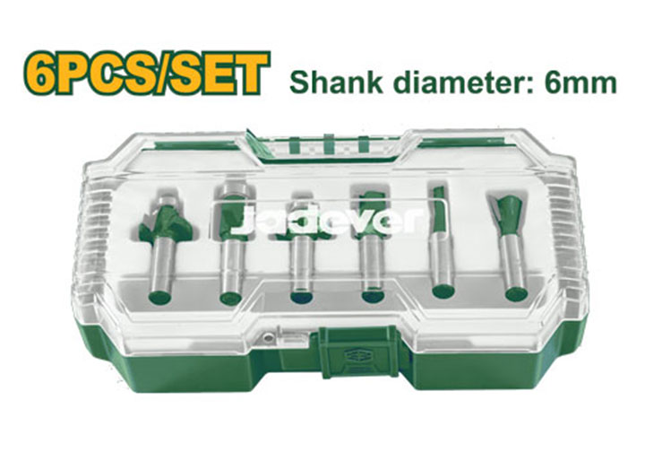 6mm Bộ mũi phay 6 chi tiết Jadever JDRKSR0106