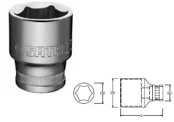 8mm Đầu tuýp 6 góc 1/2" Sata 13-319 (13319)