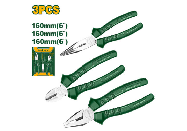 Bộ 3 kìm cắt, kìm điện và kìm nhọn Jadever JDPS0623 Bộ 3 kìm cắt, kìm điện và kìm nhọn Jadever JDPS0623