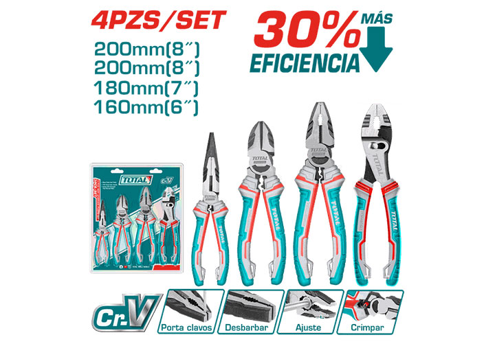 Bộ kìm đa năng 4 chi tiết Total THT2K0488