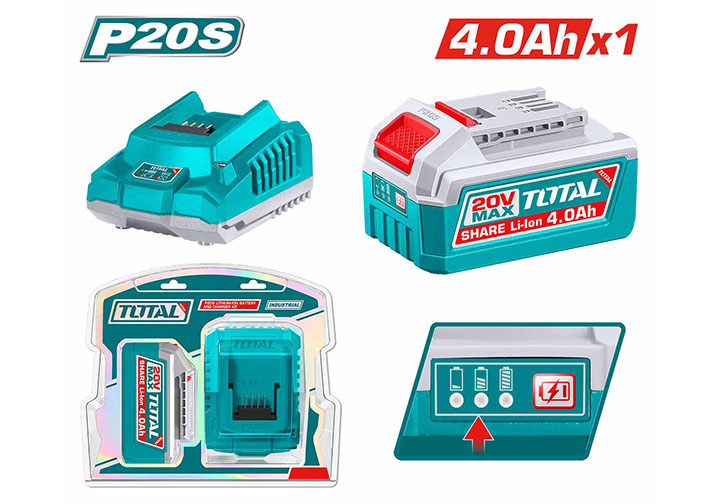 Bộ sạc và 1 pin 4.0Ah Total TFBCPK1012