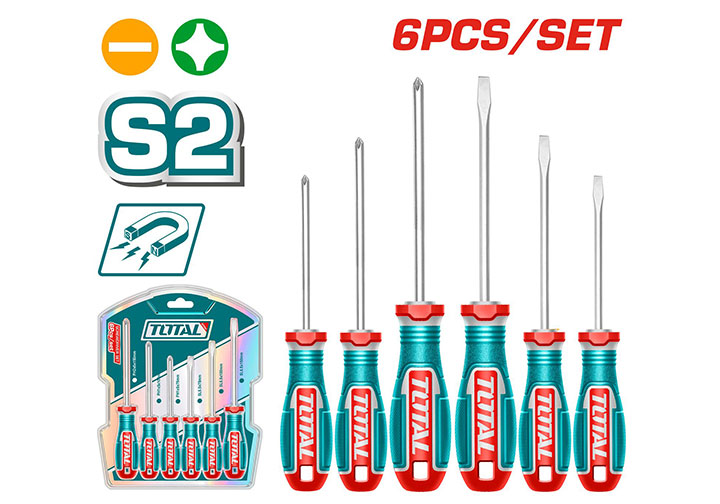Bộ tuốc nơ vít dẹp và bake 6 chi tiết Total TKSDS0626 Bộ tuốc nơ vít dẹp và bake 6 chi tiết Total TKSDS0626