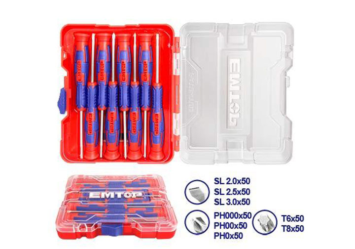 Bộ tuốc nơ vít điện tử 8 chi tiết Emtop ESSTP0802 Bộ tuốc nơ vít điện tử 8 chi tiết Emtop ESSTP0802
