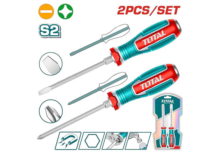 Bộ tuốc nơ vít đóng dẹp và bake 2 chi tiết Total TGTST0206 Bộ tuốc nơ vít đóng dẹp và bake 2 chi tiết Total TGTST0206