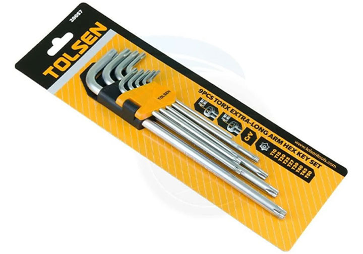 T10-T50 Bộ lục giác đầu sao dài (có lỗ) 9 chi tiết Tolsen 20057 T10-T50 Bộ lục giác đầu sao dài (có lỗ) 9 chi tiết Tolsen 20057
