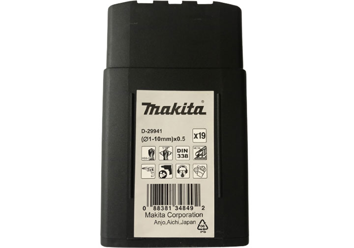 BỎ MẪU - 1-10mm Bộ mũi khoan kim loại HSS-G 19 chi tiết Makita D-29941 (Model thay thế D-67549) BỎ MẪU - 1-10mm Bộ mũi khoan kim loại HSS-G 19 chi tiết Makita D-29941 (Model thay thế D-67549)