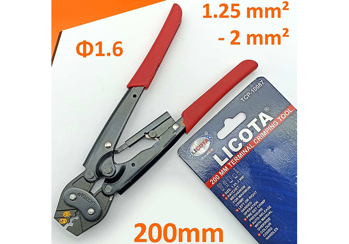 1.25-2.5mm2 Kìm bấm đầu cote số 2 Licota TCP-10087 1.25-2.5mm2 Kìm bấm đầu cote số 2 Licota TCP-10087