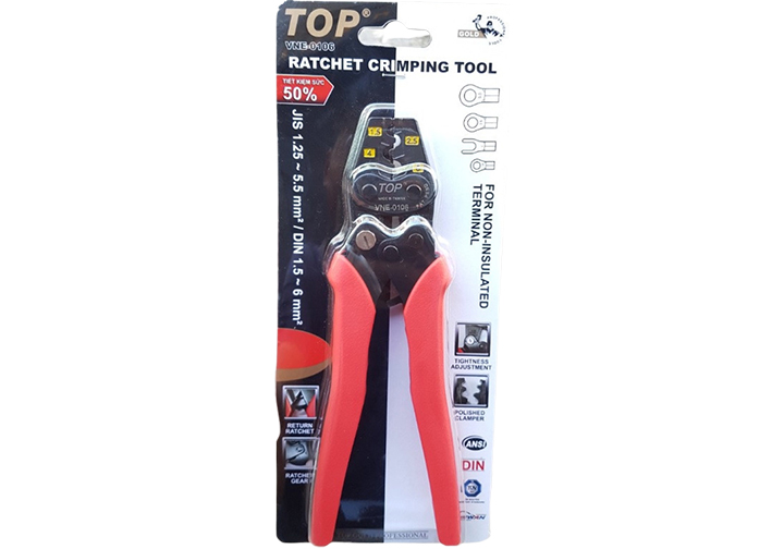 1.25-5.5mm2 Kìm bấm cosse số 6 TOP 190mm VNE-0106 1.25-5.5mm2 Kìm bấm cosse số 6 TOP 190mm VNE-0106