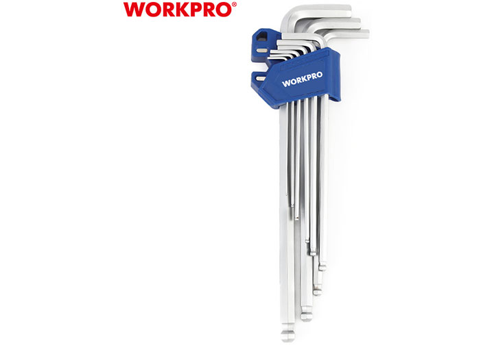 1.5-10mm Bộ lục giác S2 đầu bi 9 chi tiết Workpro WP222035 1.5-10mm Bộ lục giác S2 đầu bi 9 chi tiết Workpro WP222035
