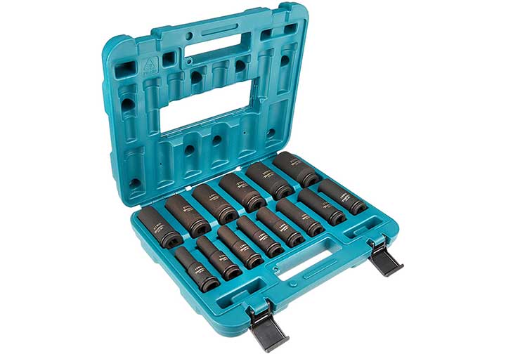 10-21mm Bộ đầu tuýp dài 1/2" 14 chi tiết Makita B-52308 10-21mm Bộ đầu tuýp dài 1/2" 14 chi tiết Makita B-52308
