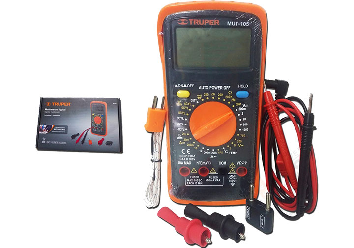 1000V Đồng hồ vạn năng đo dòng điện Truper 10403 (MUT105) 1000V Đồng hồ vạn năng đo dòng điện Truper 10403 (MUT105)