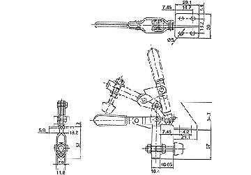 100kg Gá kẹp (cam kẹp) định vị chiều dọc King-Diamond KD-102B 100kg Gá kẹp (cam kẹp) định vị chiều dọc King-Diamond KD-102B
