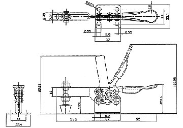 100kg Gá kẹp (cam kẹp) định vị chiều ngang King-Diamond KD-201B 100kg Gá kẹp (cam kẹp) định vị chiều ngang King-Diamond KD-201B