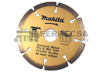 105 x 1.6 x 20mm Lưỡi cắt kim cương Makita D-05197 105 x 1.6 x 20mm Lưỡi cắt kim cương Makita D-05197