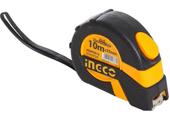 10mx25mm Thước cuộn thép nền vàng INGCO HSMT0810 10mx25mm Thước cuộn thép nền vàng INGCO HSMT0810