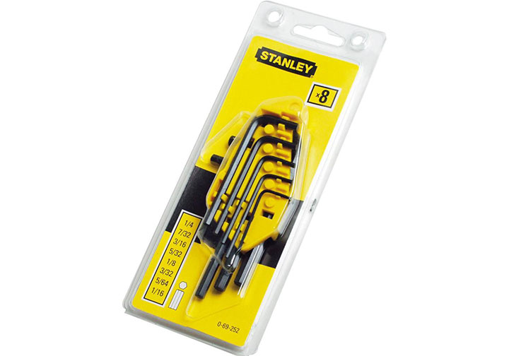 1/16-1/4" Bộ lục giác hệ inch 8 chi tiết Stanley 69-252 1/16-1/4" Bộ lục giác hệ inch 8 chi tiết Stanley 69-252