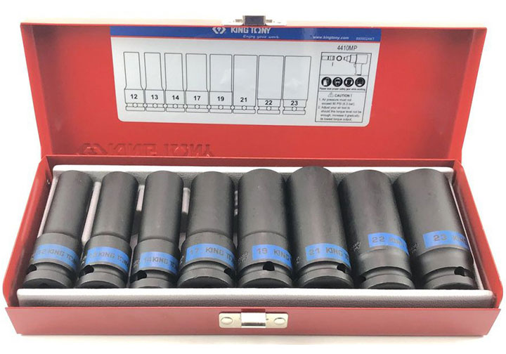 1/2" Bộ đầu tuýp đen lục giác 8 chi tiết Kingtony 4410MP 1/2" Bộ đầu tuýp đen lục giác 8 chi tiết Kingtony 4410MP