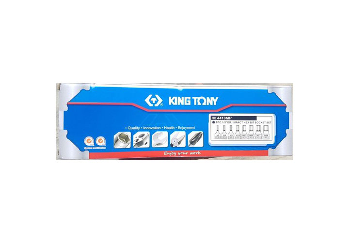 1/2" Bộ đầu tuýp đen mũi lục giác 8 chi tiết Kingtony 4418MP 1/2" Bộ đầu tuýp đen mũi lục giác 8 chi tiết Kingtony 4418MP