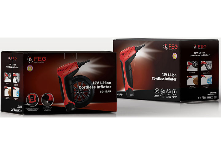 12V Máy bơm hơi xe dùng pin FEG EG-12AP 12V Máy bơm hơi xe dùng pin FEG EG-12AP