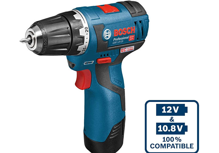 12V Máy khoan vặn vít dùng pin 10mm Bosch GSR 12 V-EC 12V Máy khoan vặn vít dùng pin 10mm Bosch GSR 12 V-EC