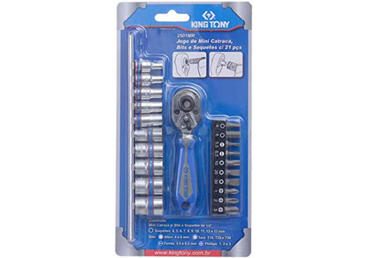 1/4" Bộ tuýp 21 chi tiết Kingtony 2501MR 1/4" Bộ tuýp 21 chi tiết Kingtony 2501MR