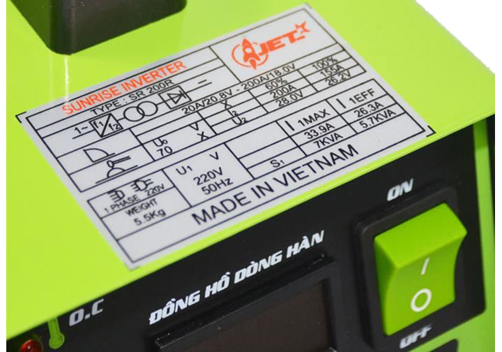 200A Máy hàn que điện tử inverter Hồng Ký SR-200R 200A Máy hàn que điện tử inverter Hồng Ký SR-200R