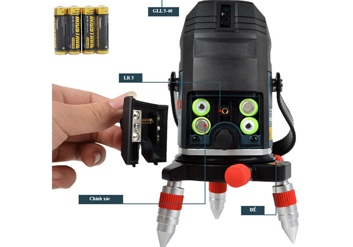 15m Máy cân mực 5 tia laser đỏ Bosch GLL 5-40 SET (kèm chân) 15m Máy cân mực 5 tia laser đỏ Bosch GLL 5-40 SET (kèm chân)