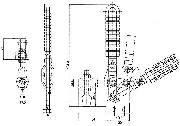 185kg Gá kẹp (cam kẹp) định vị chiều dọc King-Diamond KD-101DS 185kg Gá kẹp (cam kẹp) định vị chiều dọc King-Diamond KD-101DS