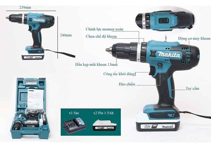 18V Máy khoan búa dùng pin Makita HP488D002 18V Máy khoan búa dùng pin Makita HP488D002