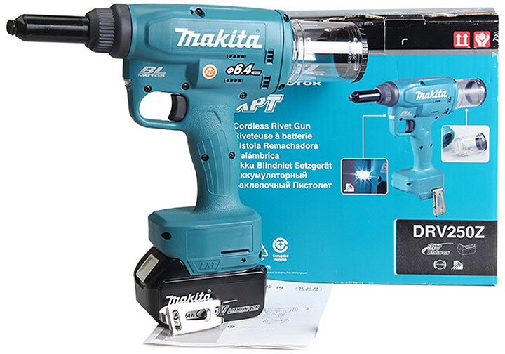 18V Máy tán đinh Ri-vê dùng pin Makita DRV250Z 18V Máy tán đinh Ri-vê dùng pin Makita DRV250Z