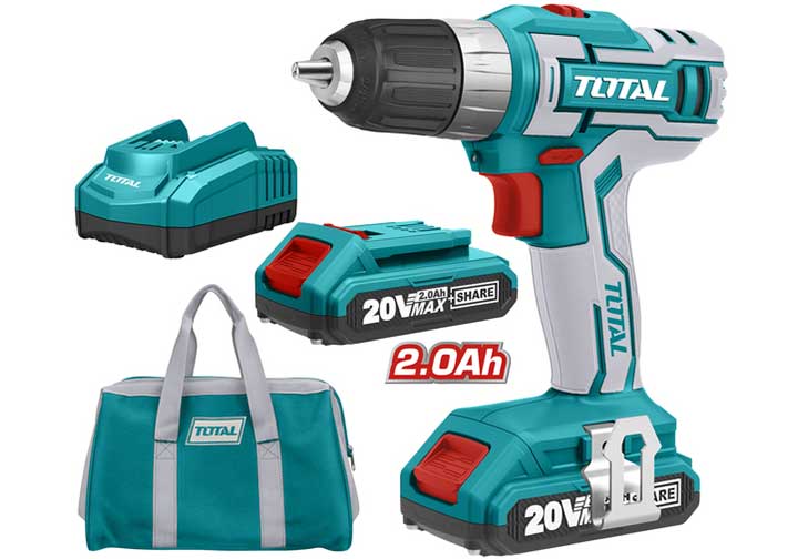 20V Máy khoan vặn vít dùng pin 47 chi tiết Total TDLI2002 20V Máy khoan vặn vít dùng pin 47 chi tiết Total TDLI2002