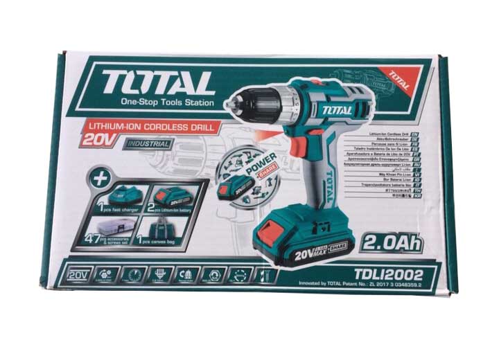 20V Máy khoan vặn vít dùng pin 47 chi tiết Total TDLI2002 20V Máy khoan vặn vít dùng pin 47 chi tiết Total TDLI2002