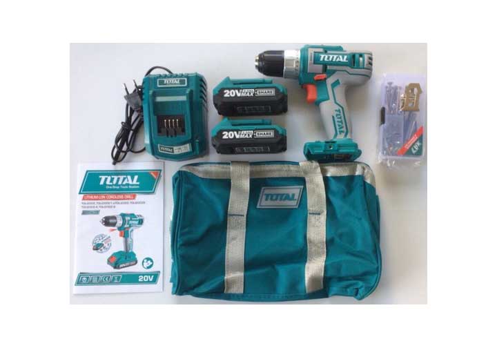20V Máy khoan vặn vít dùng pin 47 chi tiết Total TDLI2002 20V Máy khoan vặn vít dùng pin 47 chi tiết Total TDLI2002