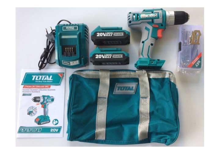 20V Máy khoan vặn vít dùng pin 47 chi tiết Total TDLI2002 20V Máy khoan vặn vít dùng pin 47 chi tiết Total TDLI2002
