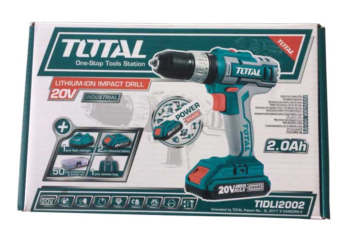 20V Máy khoan vặn vít dùng pin 50 chi tiết Total TIDLI2002 20V Máy khoan vặn vít dùng pin 50 chi tiết Total TIDLI2002
