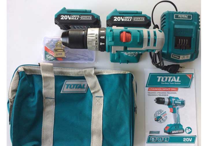 20V Máy khoan vặn vít dùng pin 50 chi tiết Total TIDLI2002 20V Máy khoan vặn vít dùng pin 50 chi tiết Total TIDLI2002
