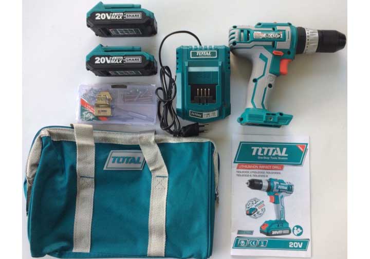 20V Máy khoan vặn vít dùng pin 50 chi tiết Total TIDLI2002 20V Máy khoan vặn vít dùng pin 50 chi tiết Total TIDLI2002