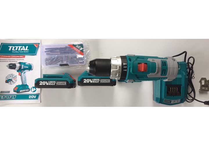 20V Máy khoan vặn vít dùng pin 50 chi tiết Total TIDLI2003 20V Máy khoan vặn vít dùng pin 50 chi tiết Total TIDLI2003