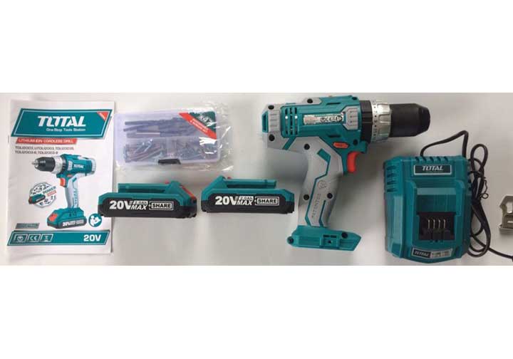 20V Máy khoan vặn vít dùng pin 50 chi tiết Total TIDLI2003 20V Máy khoan vặn vít dùng pin 50 chi tiết Total TIDLI2003